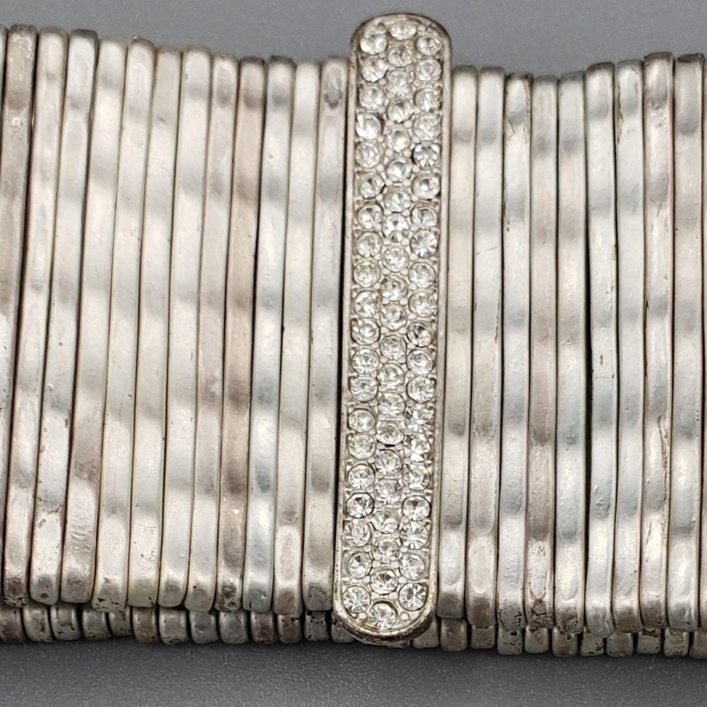 Silver & Rhinestone Stretch Bracelet and Ring Set - Picture 7 of 8